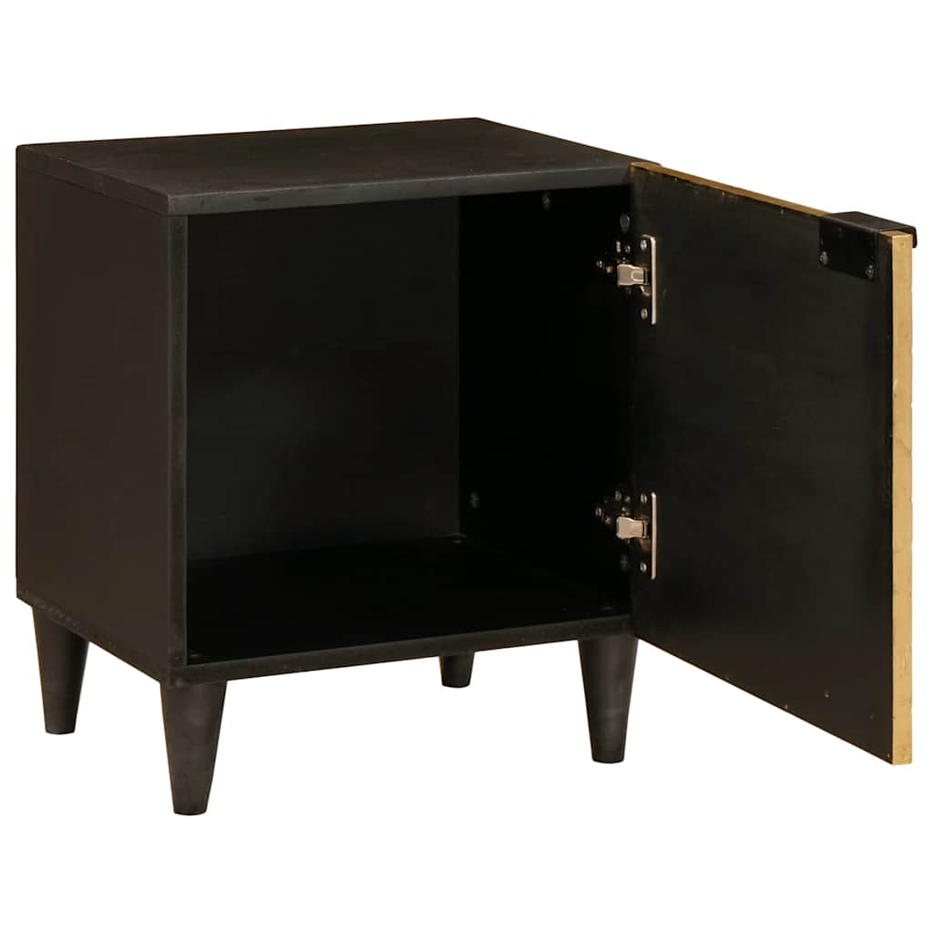 Éjjeliszekrény 2 pcs Fekete és Arany 40 x 33 x 46 cm Szerelt Fa