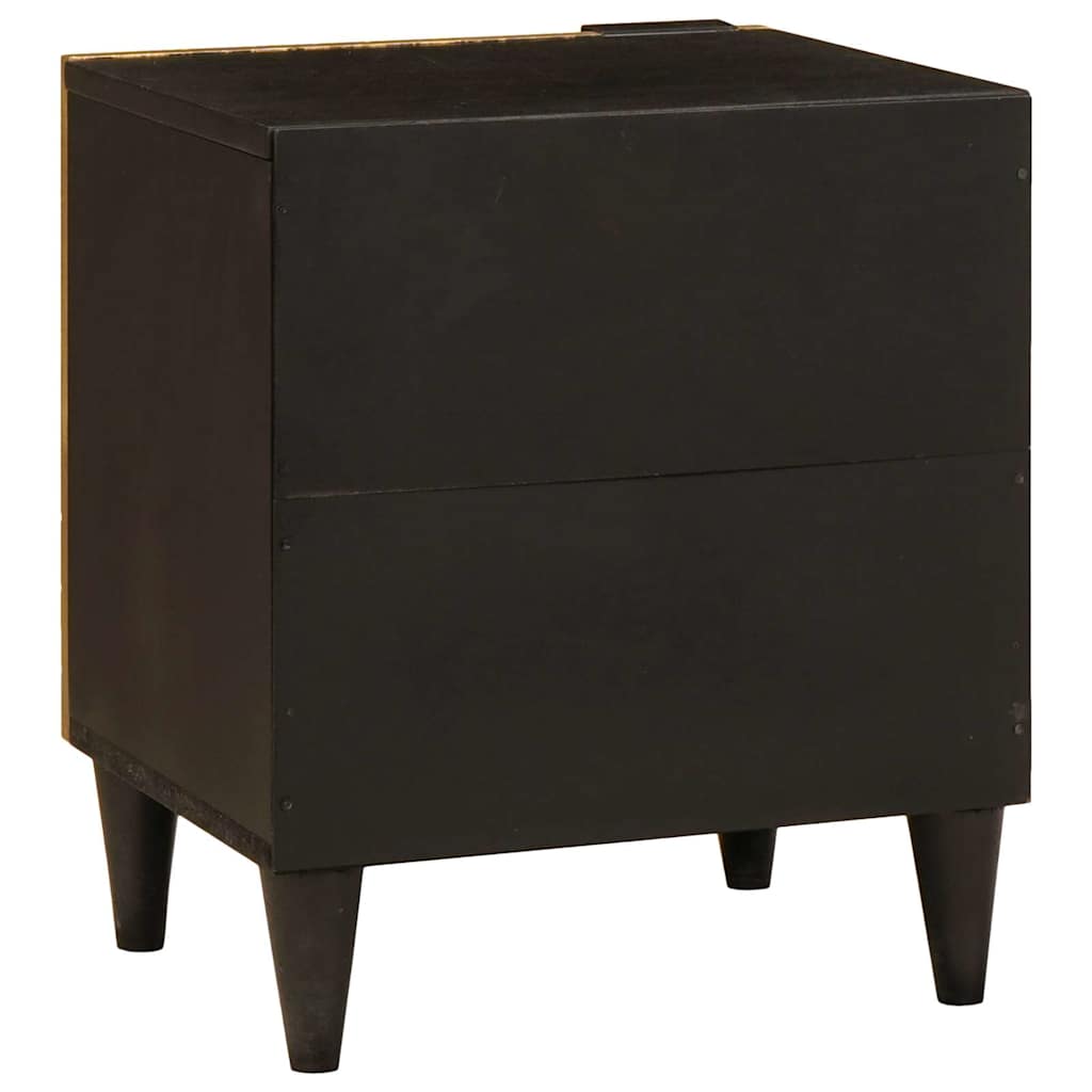 Éjjeliszekrény 2 pcs Fekete és Arany 40 x 33 x 46 cm Szerelt Fa