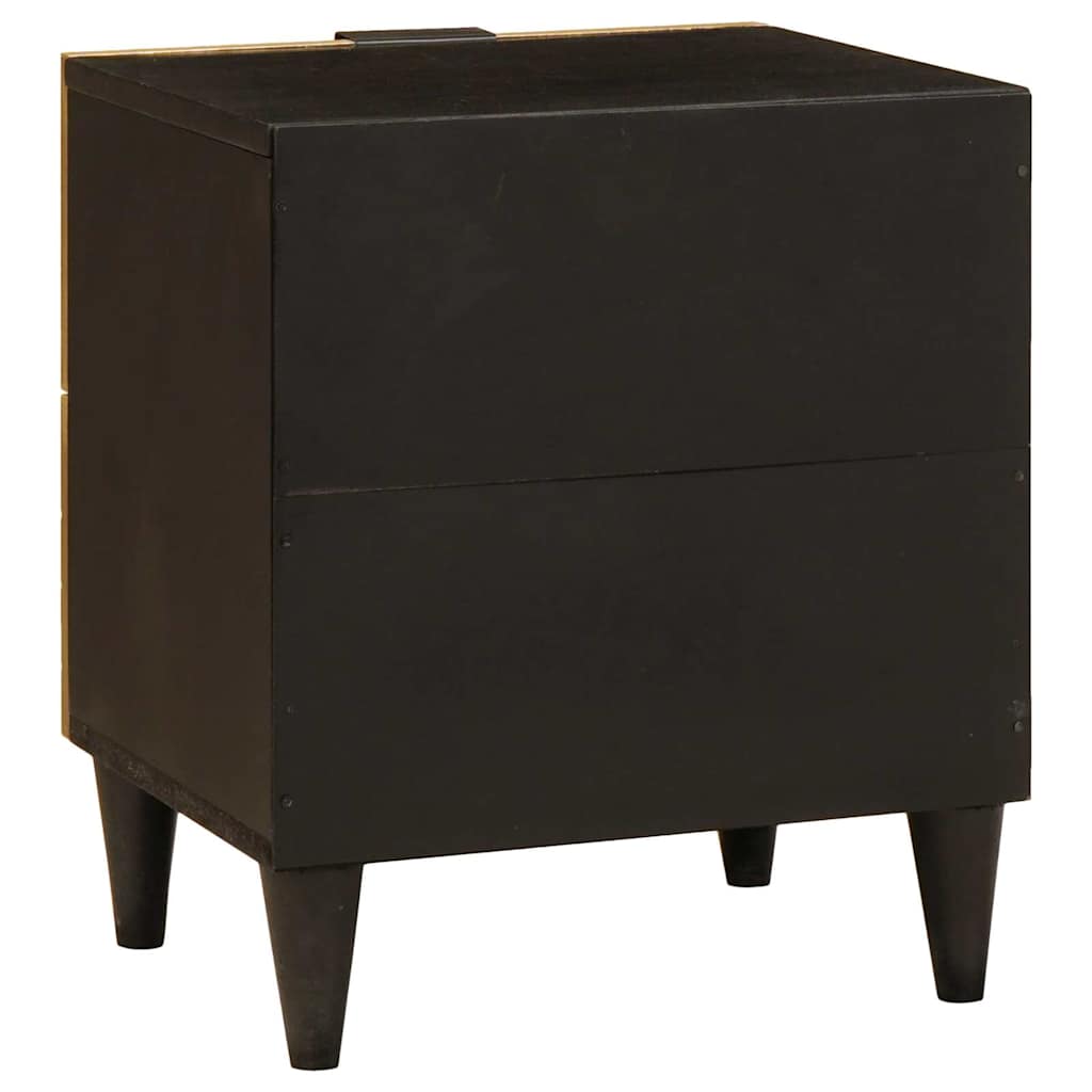 Éjjeliszekrény 2 pcs Fekete és Arany 40 x 33 x 46 cm Szerelt Fa