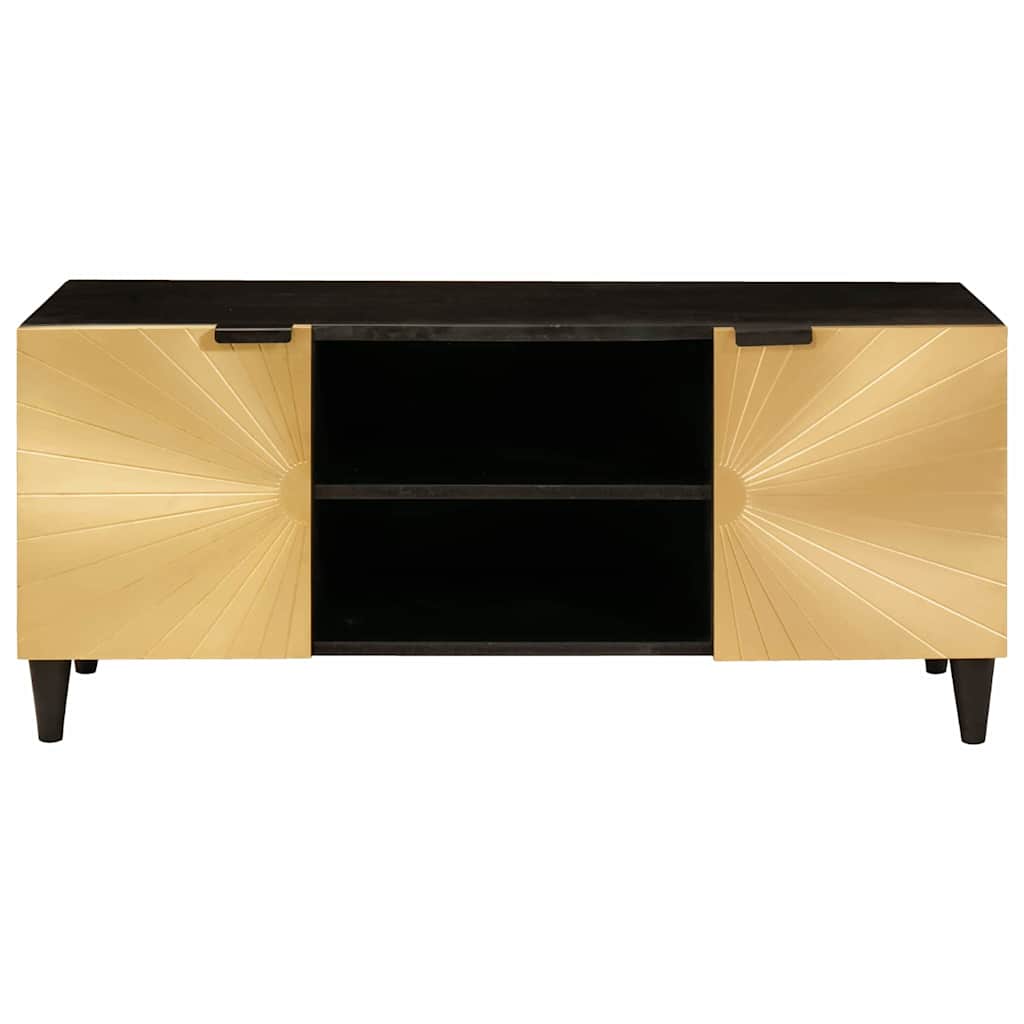 TV szekrény Fekete és Arany 105 x 33 x 46 cm Szerelt Fa
