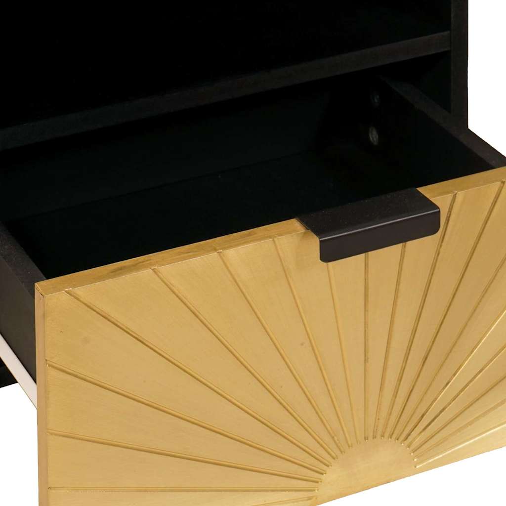 TV szekrény Fekete és Arany 70 x 33 x 46 cm Szerelt Fa