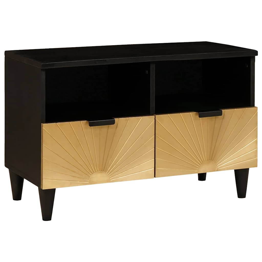 TV szekrény Fekete és Arany 70 x 33 x 46 cm Szerelt Fa