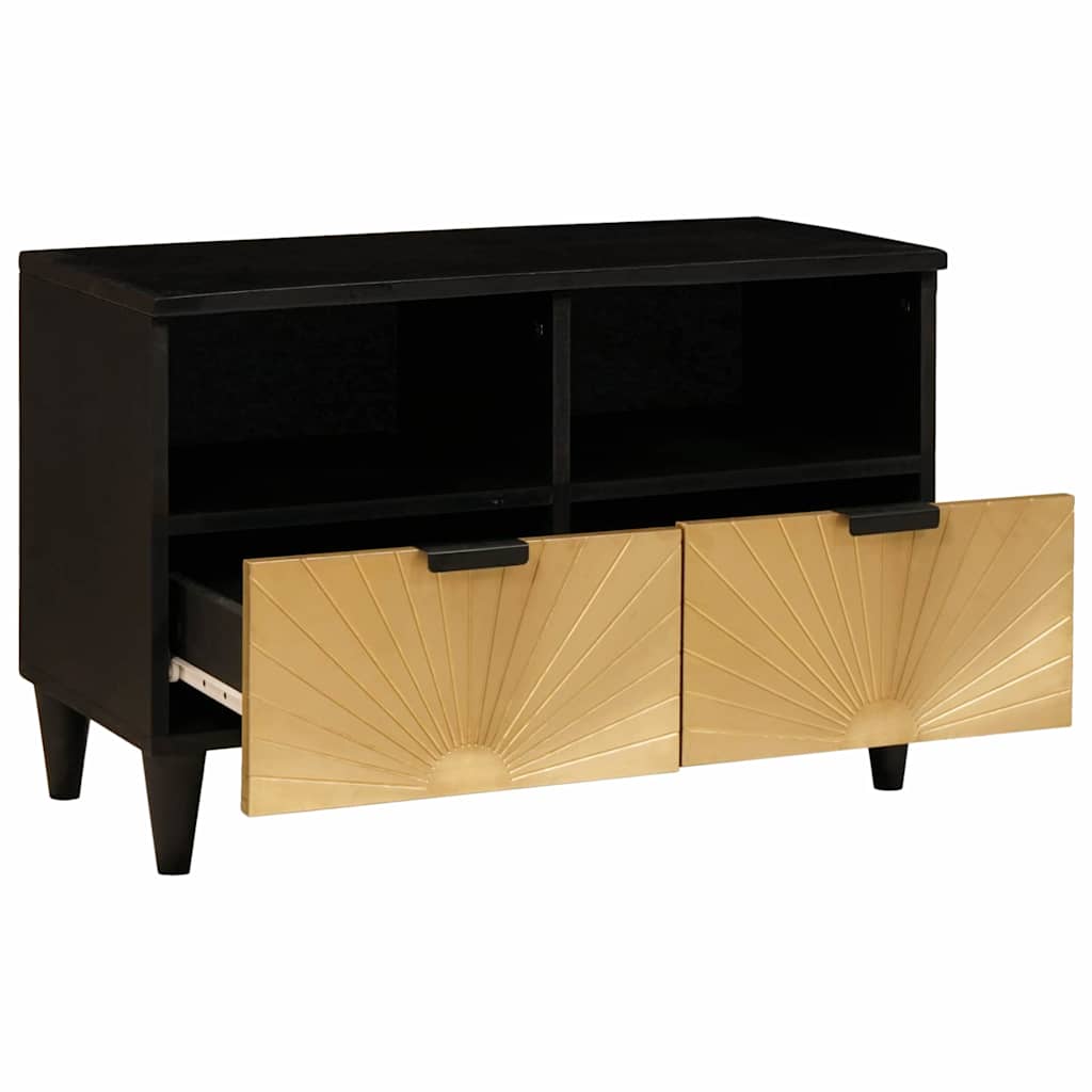 TV szekrény Fekete és Arany 70 x 33 x 46 cm Szerelt Fa
