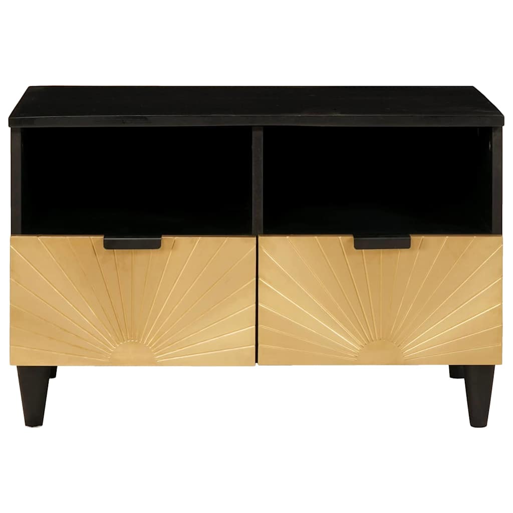 TV szekrény Fekete és Arany 70 x 33 x 46 cm Szerelt Fa