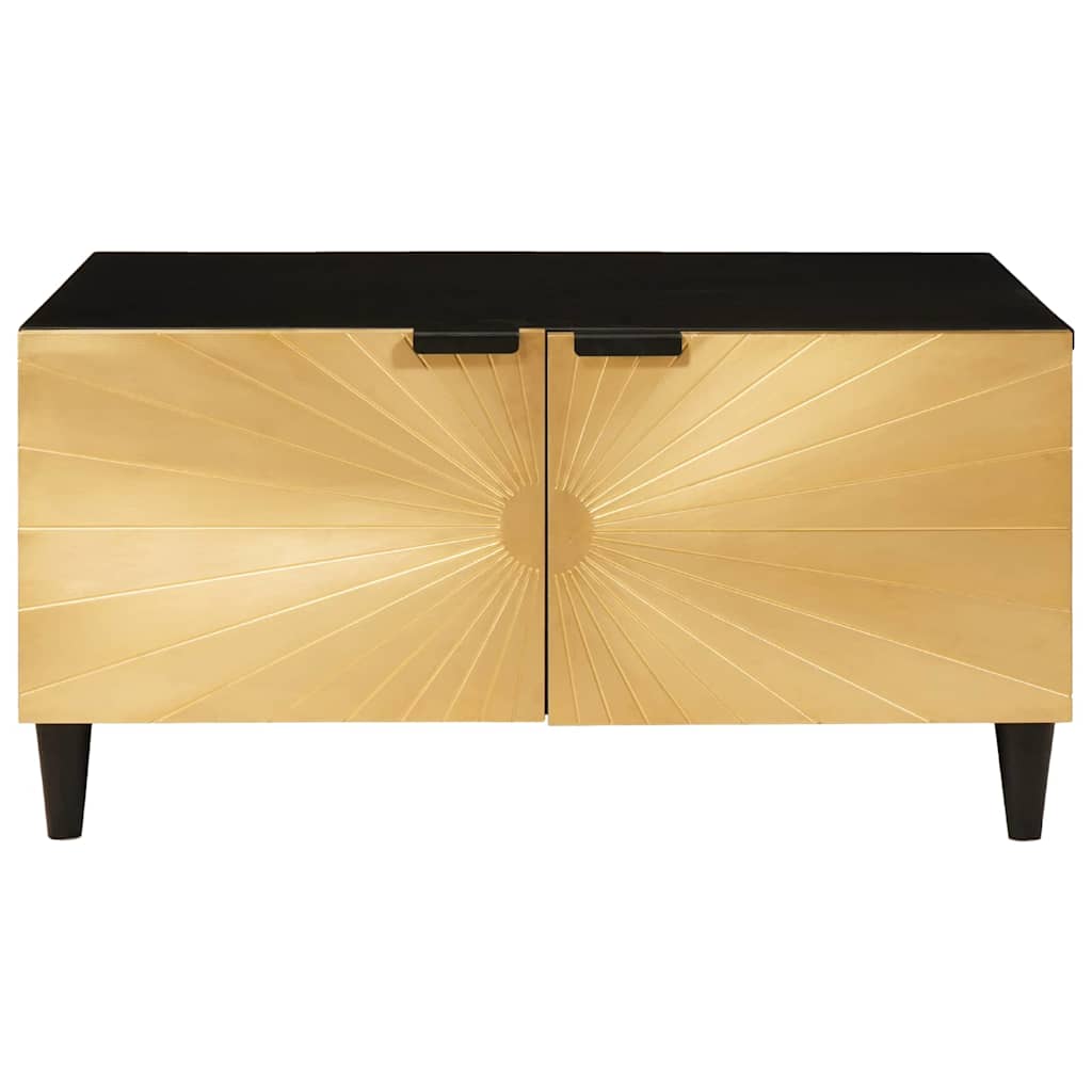 Dohányzóasztal Fekete és Arany 80 x 50 x 40 cm Szerelt Fa