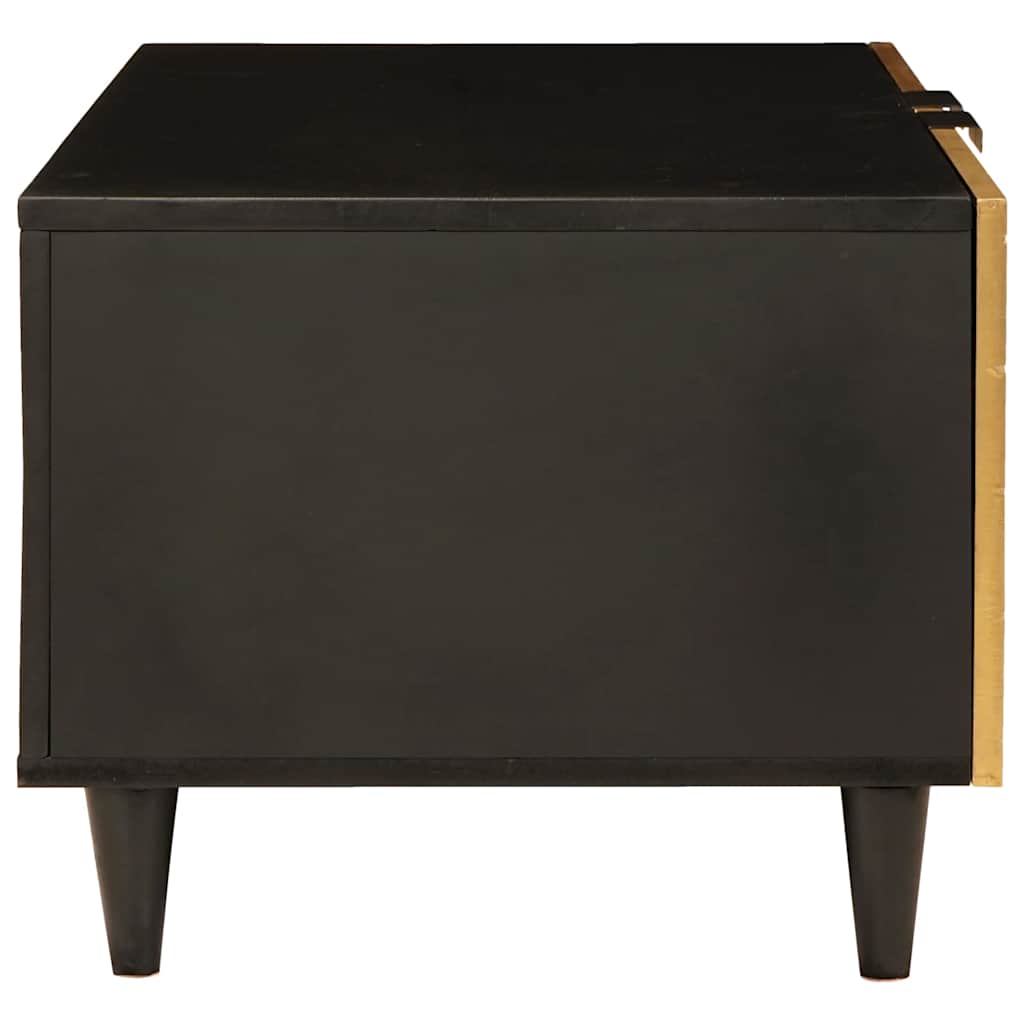 Dohányzóasztal Fekete és Arany 80 x 50 x 40 cm Szerelt Fa