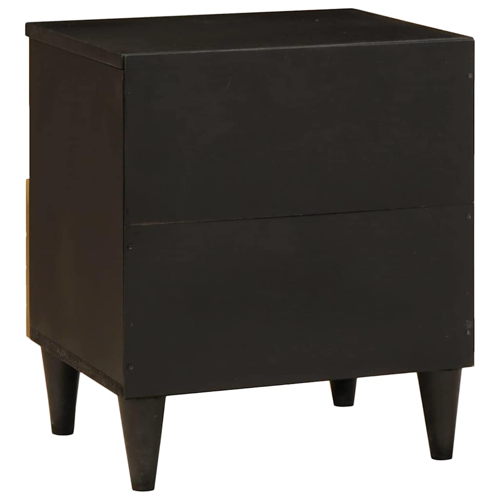 Éjjeliszekrény 2 pcs Fekete és Arany 40 x 33 x 46 cm Szerelt Fa