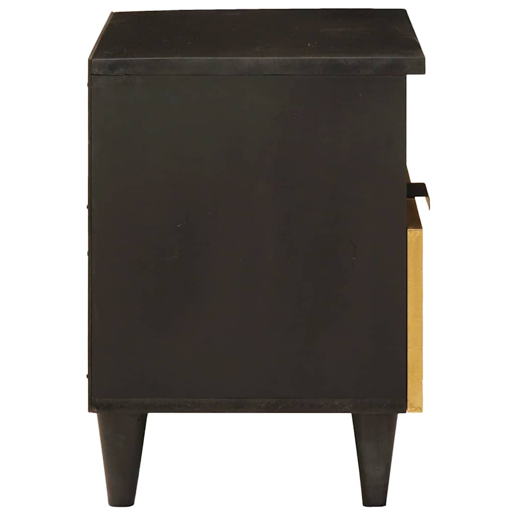 Éjjeliszekrény 2 pcs Fekete és Arany 40 x 33 x 46 cm Szerelt Fa