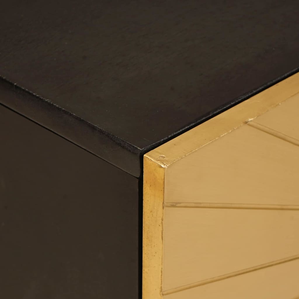 TV szekrény Fekete és Arany 105 x 33 x 46 cm Szerelt Fa