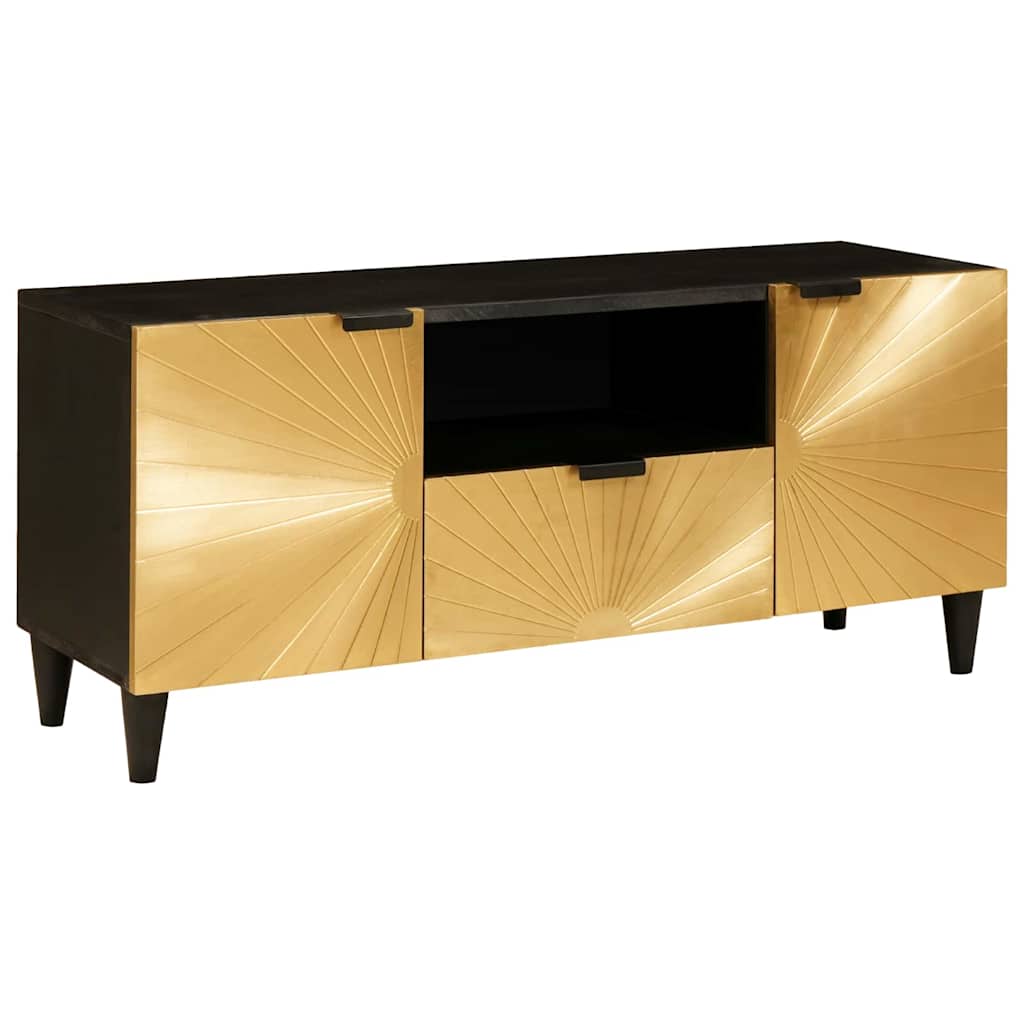 TV szekrény Fekete és Arany 105 x 33 x 46 cm Szerelt Fa