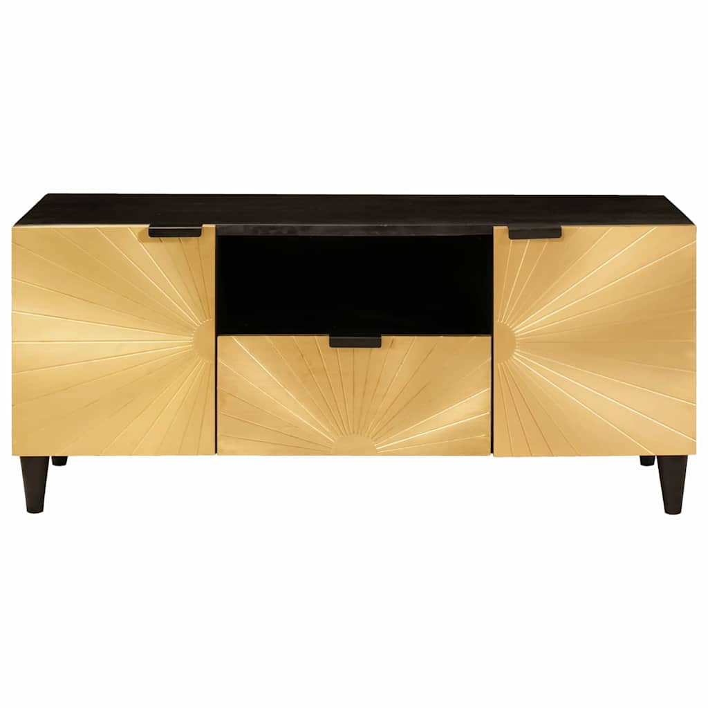 TV szekrény Fekete és Arany 105 x 33 x 46 cm Szerelt Fa