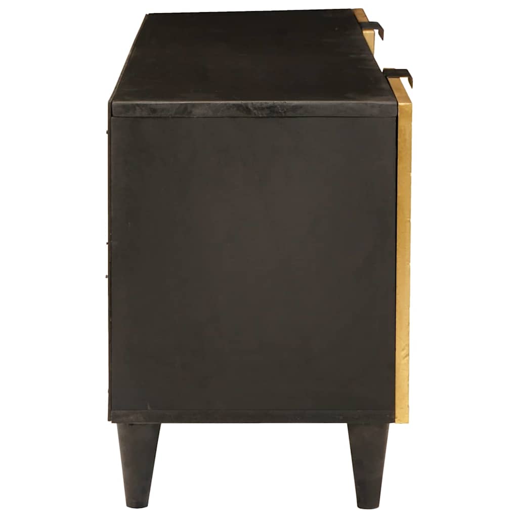 TV szekrény Fekete és Arany 105 x 33 x 46 cm Szerelt Fa
