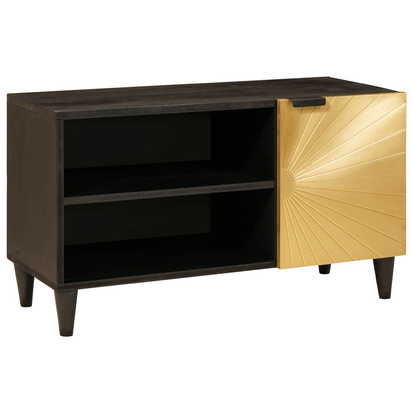 TV szekrény Fekete és Arany 80 x 33 x 46 cm Szerelt Fa