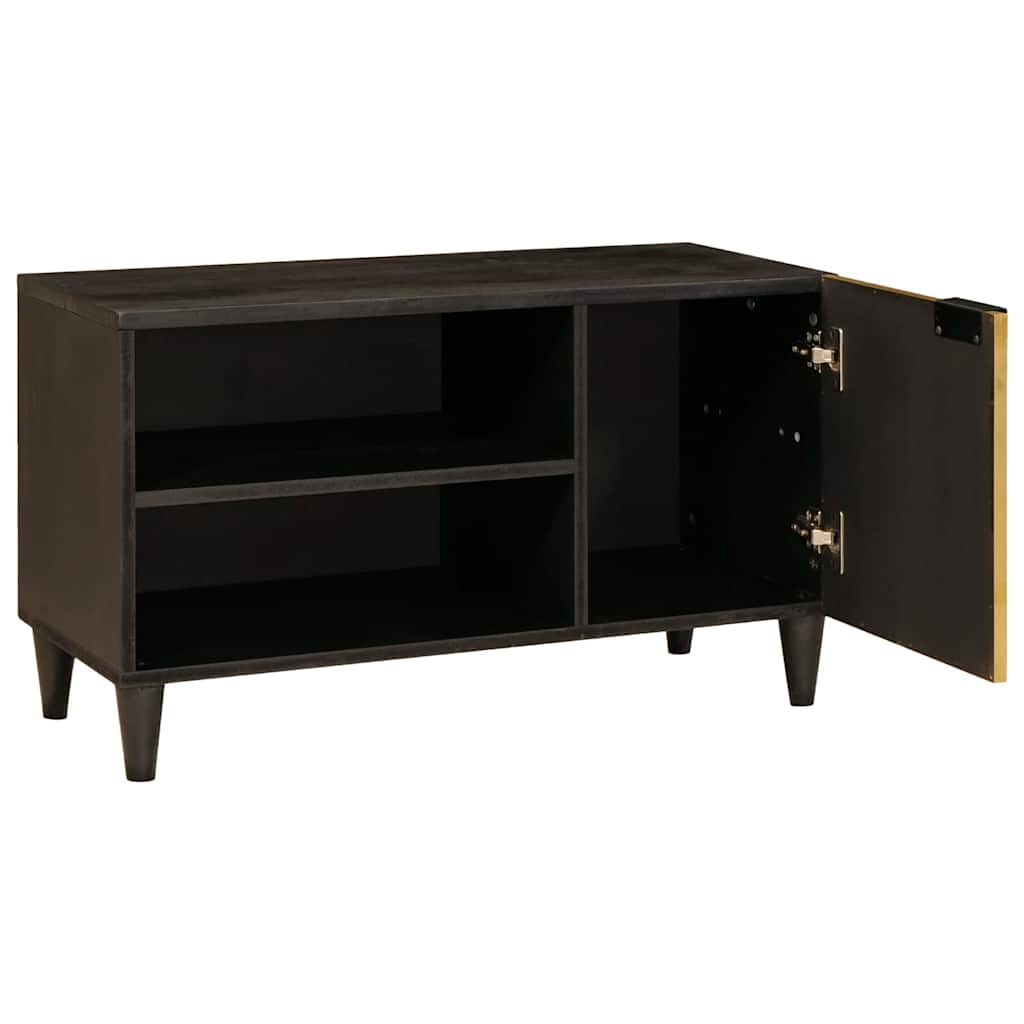 TV szekrény Fekete és Arany 80 x 33 x 46 cm Szerelt Fa