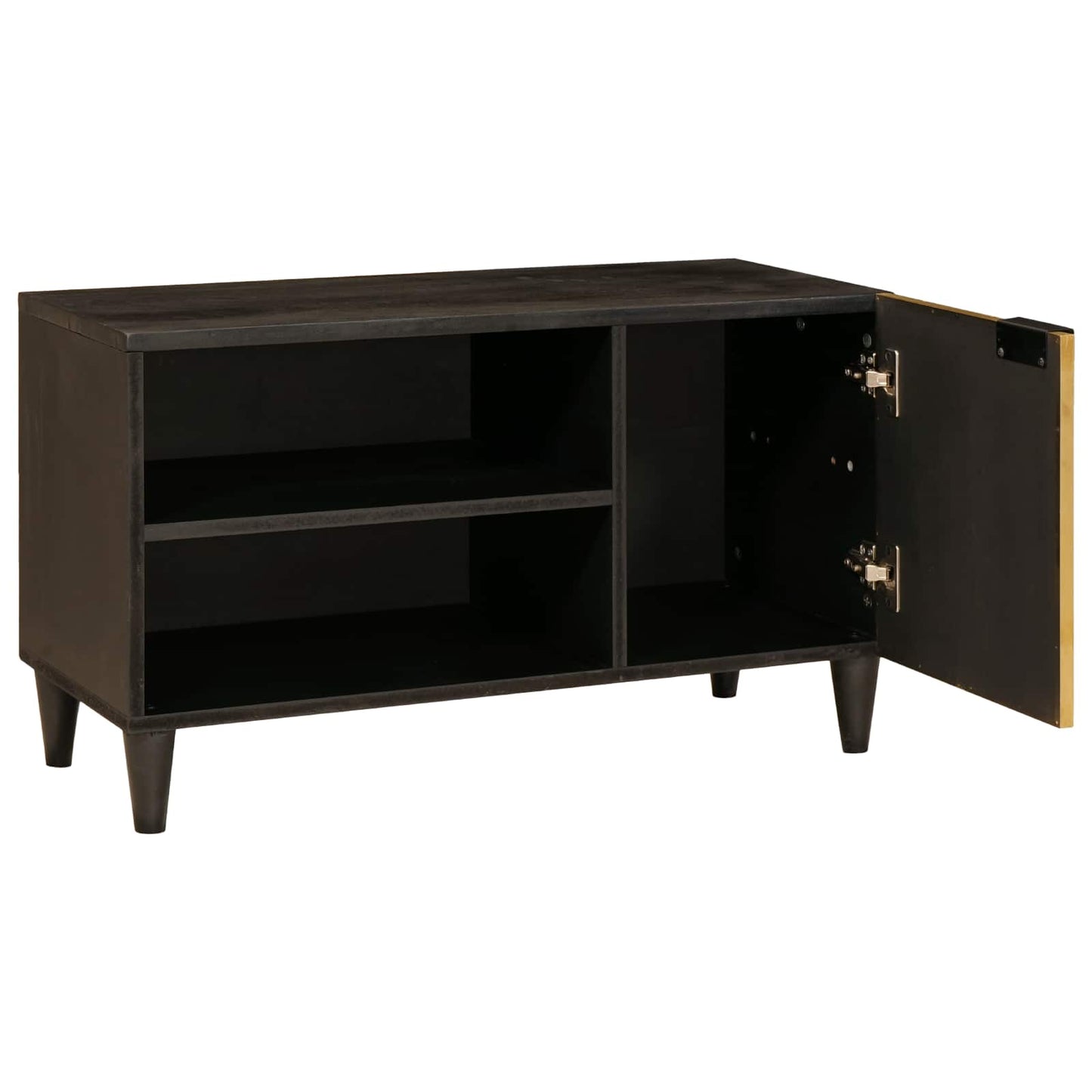 TV szekrény Fekete és Arany 80 x 33 x 46 cm Szerelt Fa