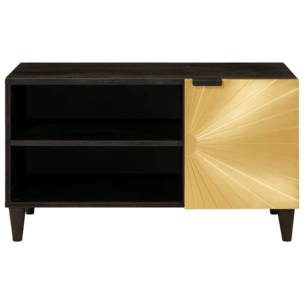 TV szekrény Fekete és Arany 80 x 33 x 46 cm Szerelt Fa