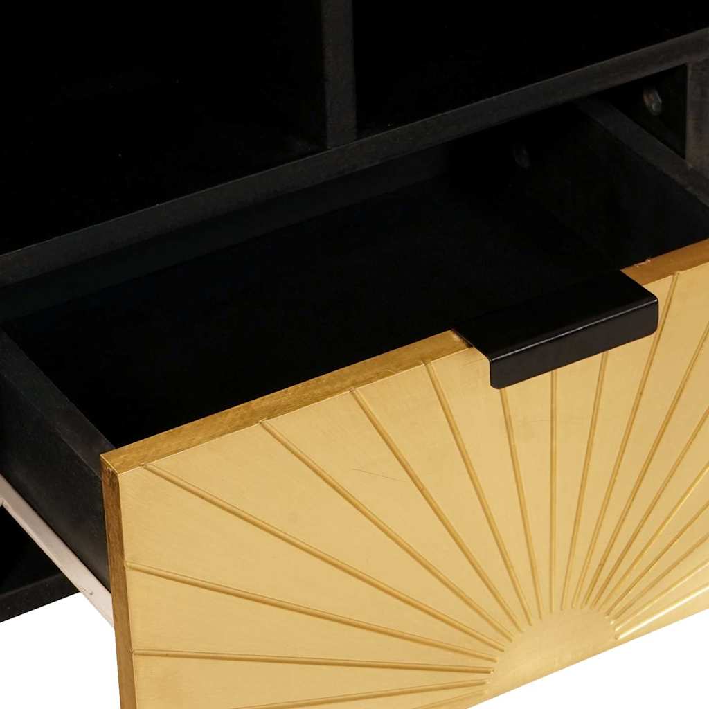 TV szekrény Fekete és Arany 100 x 33 x 46 cm Szerelt Fa