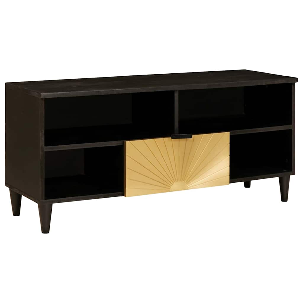 TV szekrény Fekete és Arany 100 x 33 x 46 cm Szerelt Fa