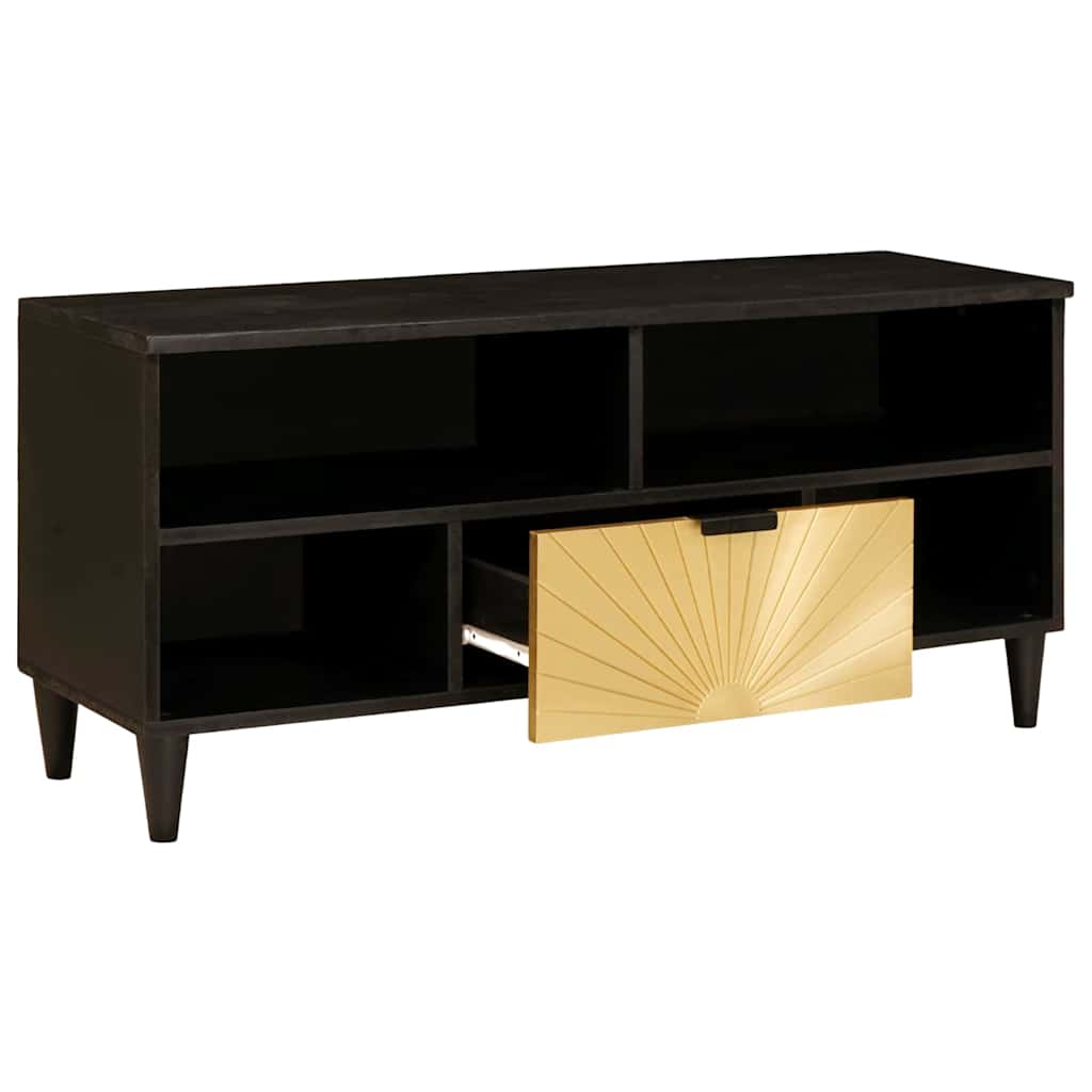 TV szekrény Fekete és Arany 100 x 33 x 46 cm Szerelt Fa