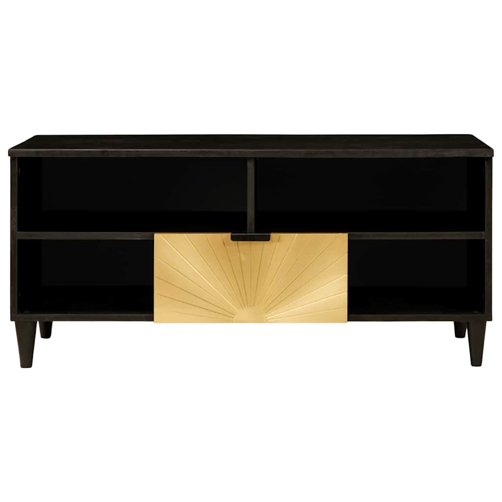 TV szekrény Fekete és Arany 100 x 33 x 46 cm Szerelt Fa