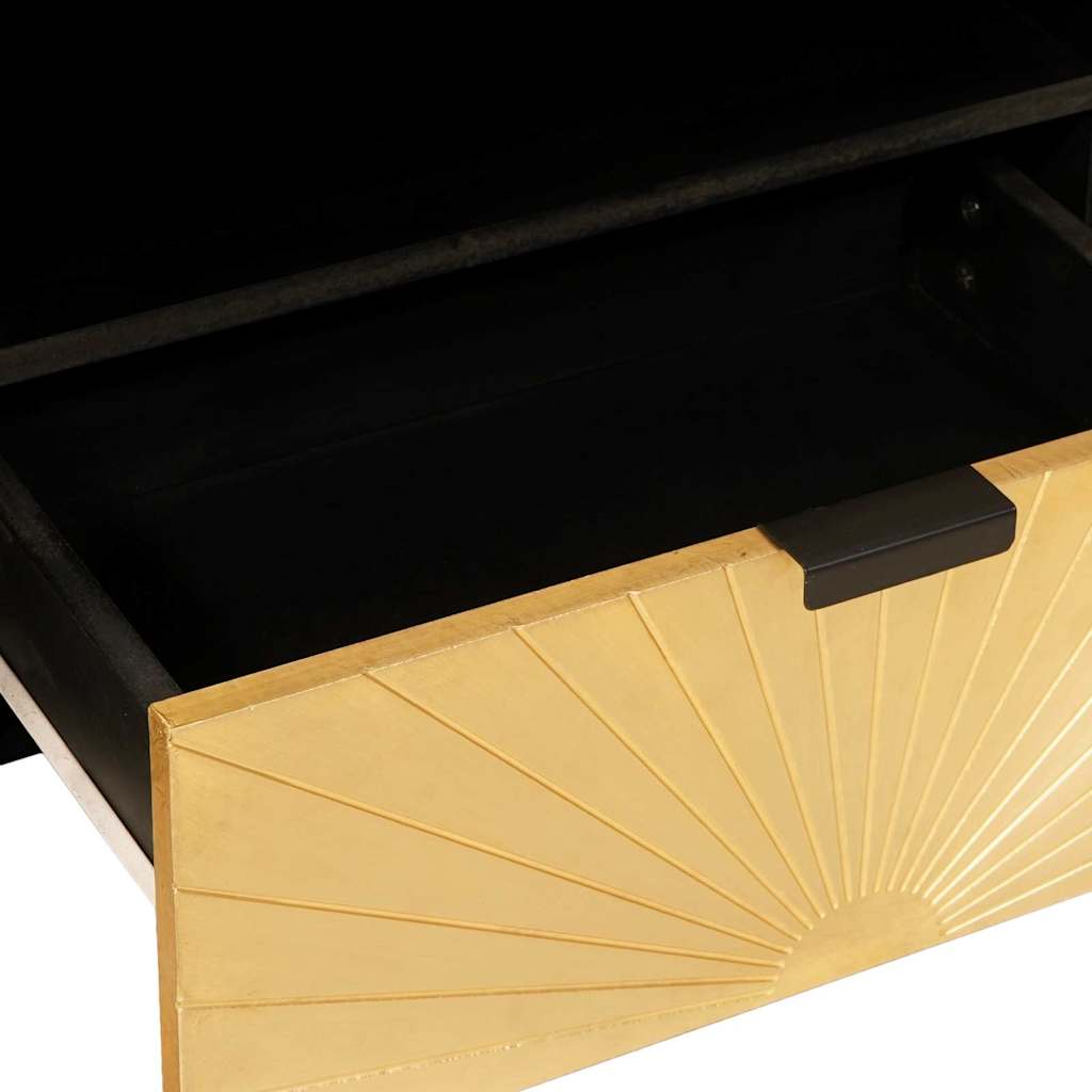 TV szekrény Fekete és Arany 80 x 33 x 46 cm Szerelt Fa