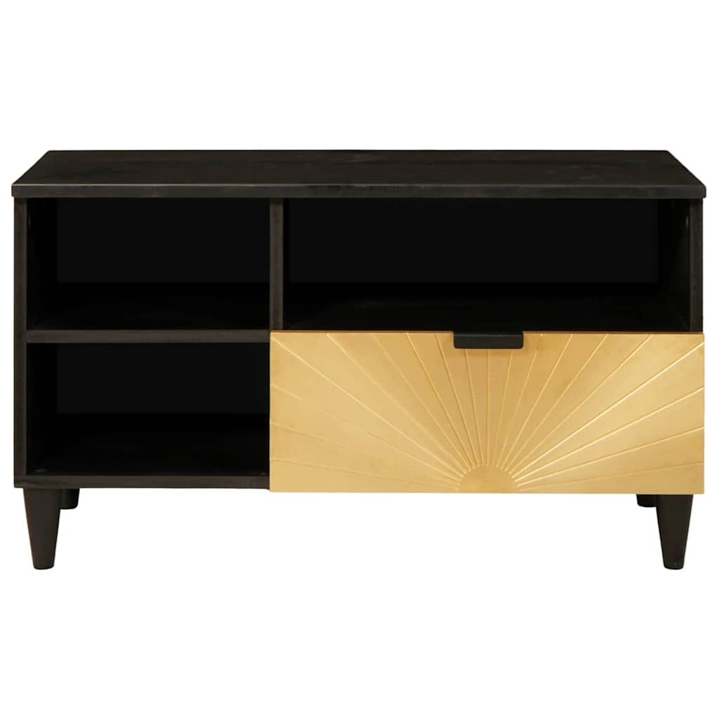TV szekrény Fekete és Arany 80 x 33 x 46 cm Szerelt Fa