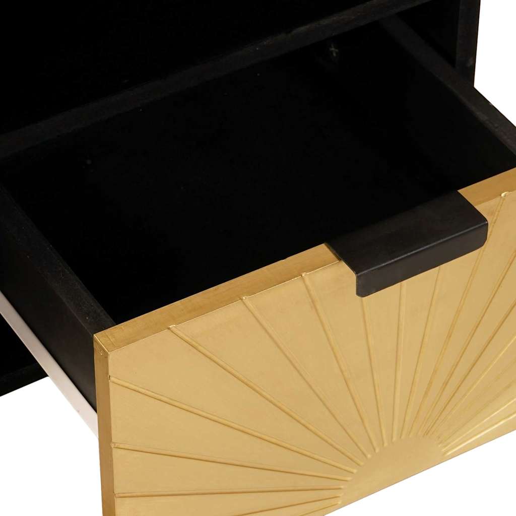 TV szekrény Fekete és Arany 100 x 33 x 46 cm Szerelt Fa