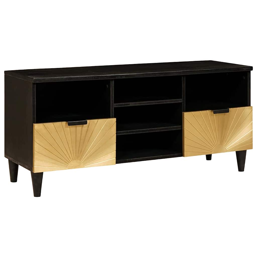 TV szekrény Fekete és Arany 100 x 33 x 46 cm Szerelt Fa