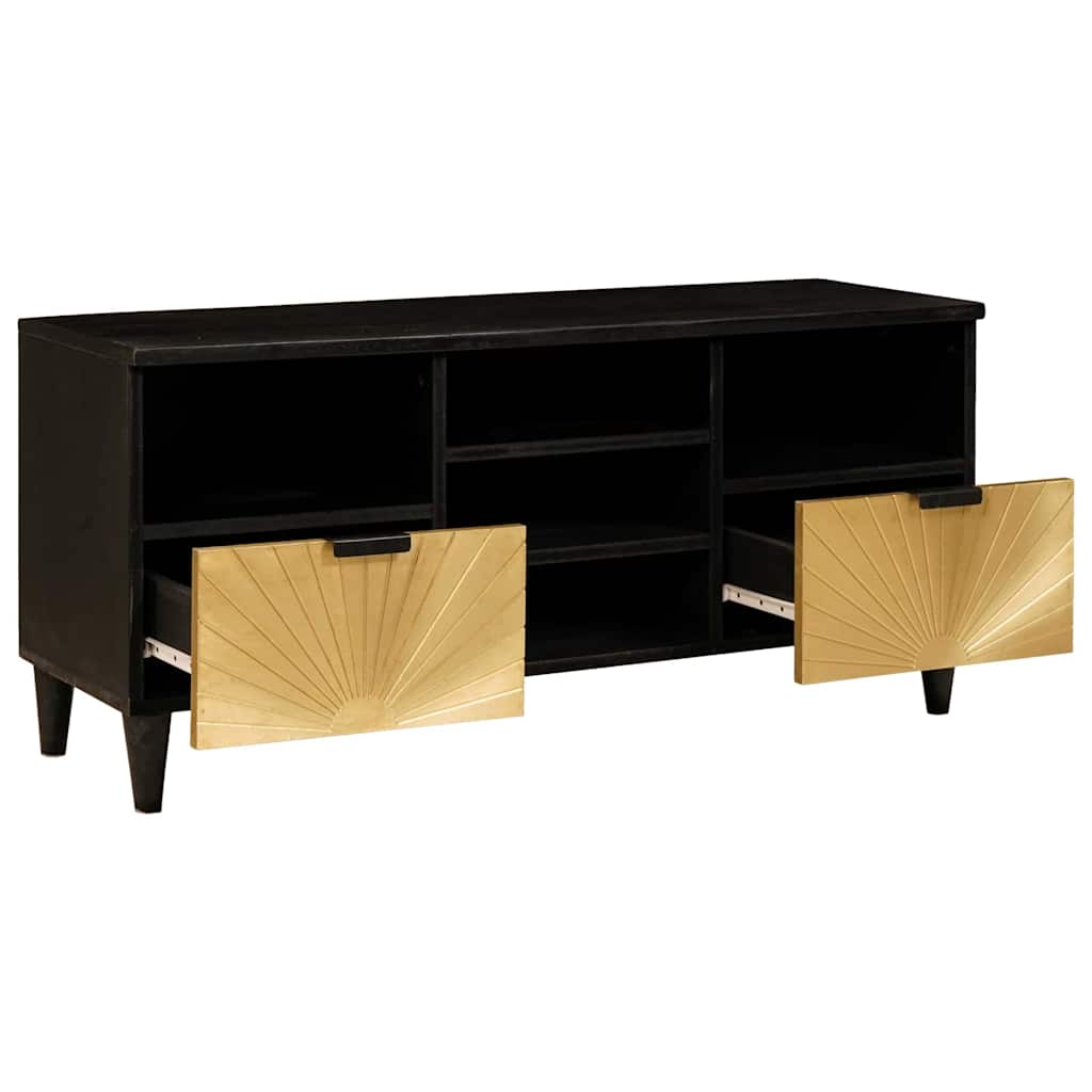 TV szekrény Fekete és Arany 100 x 33 x 46 cm Szerelt Fa