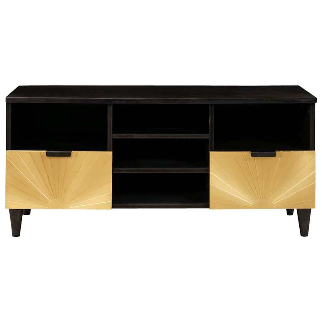 TV szekrény Fekete és Arany 100 x 33 x 46 cm Szerelt Fa
