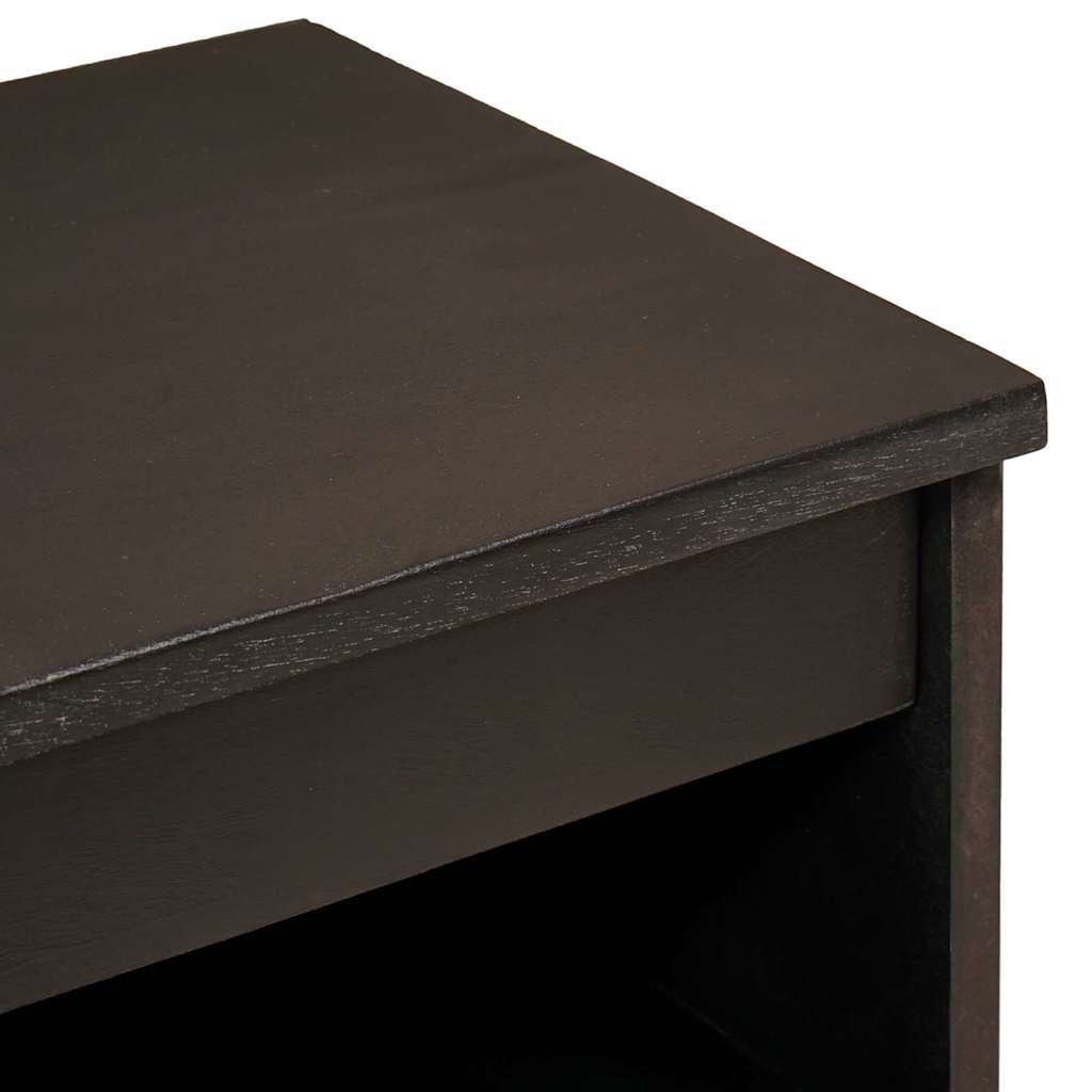 Széf polcokkal Fekete és Arany 60 x 33 x 75 cm Tömör Mangófát