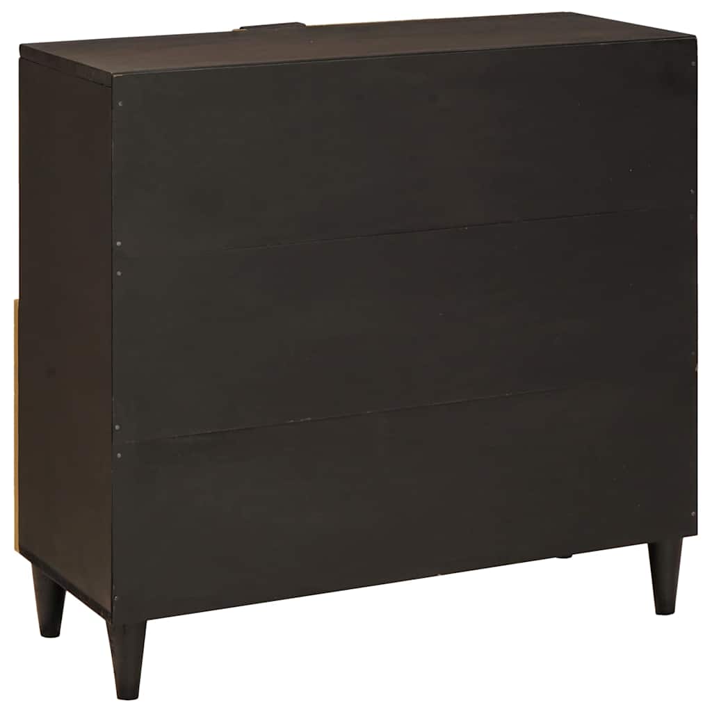 Oldalsó szekrény polcokkal Fekete és Arany 80 x 33,5 x 75 cm