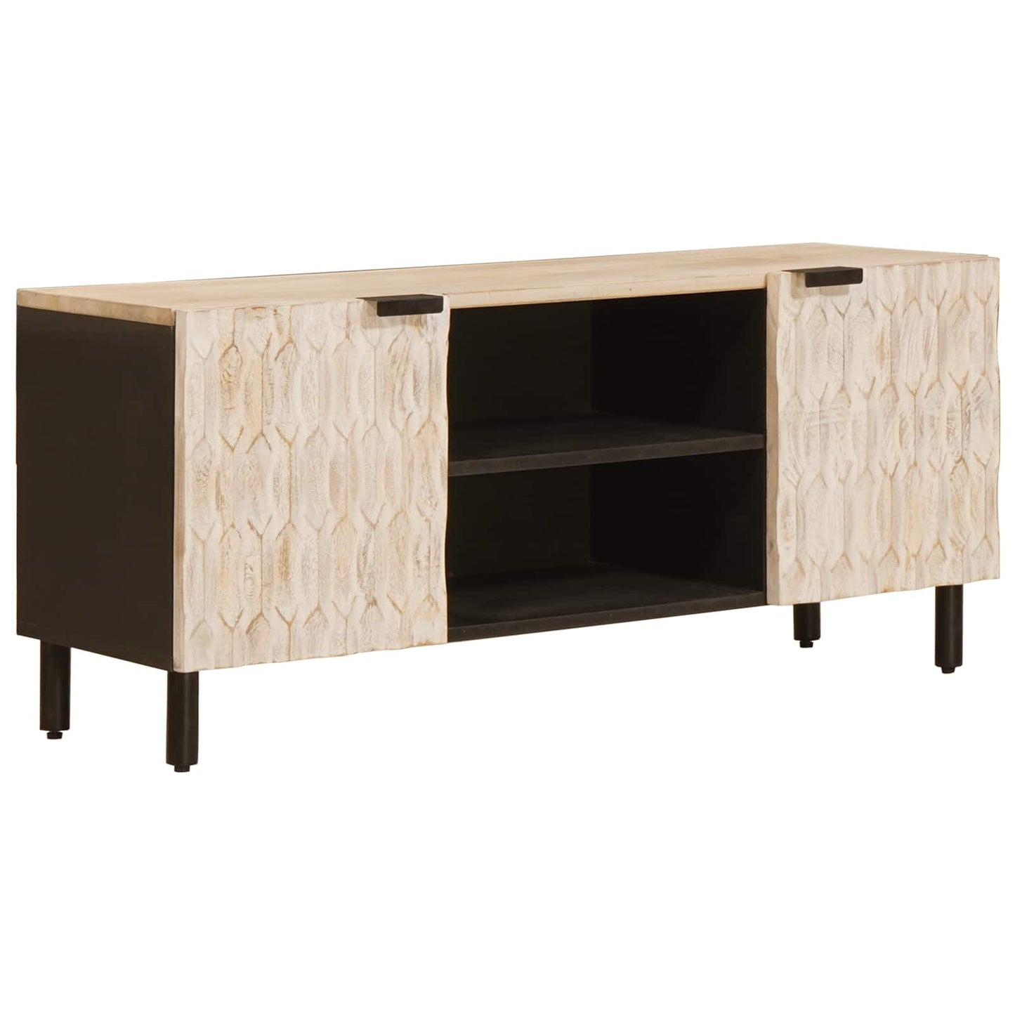 TV szekrény polcokkal Fehér mosott felület 105 x 33 x 46 cm