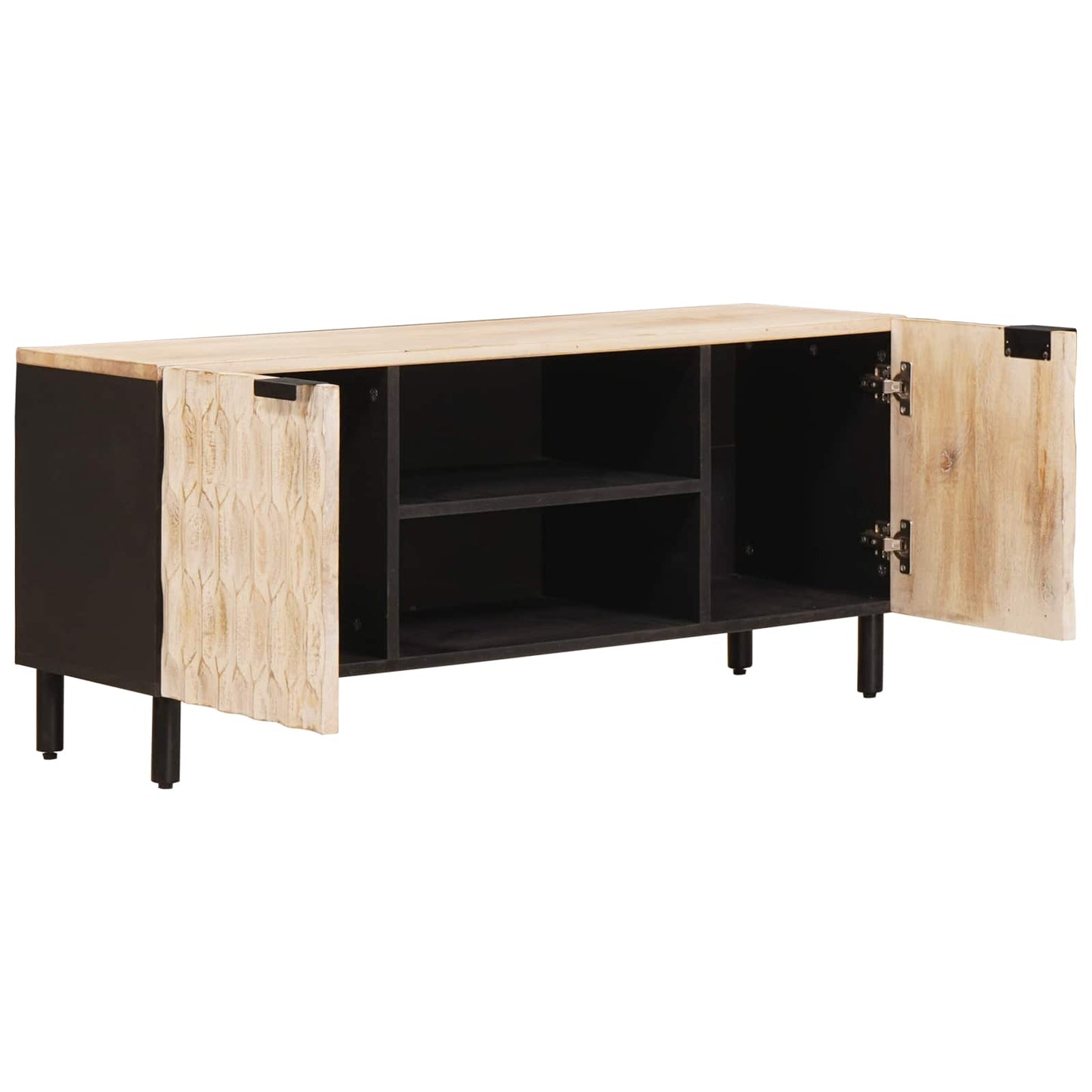 TV szekrény polcokkal Fehér mosott felület 105 x 33 x 46 cm