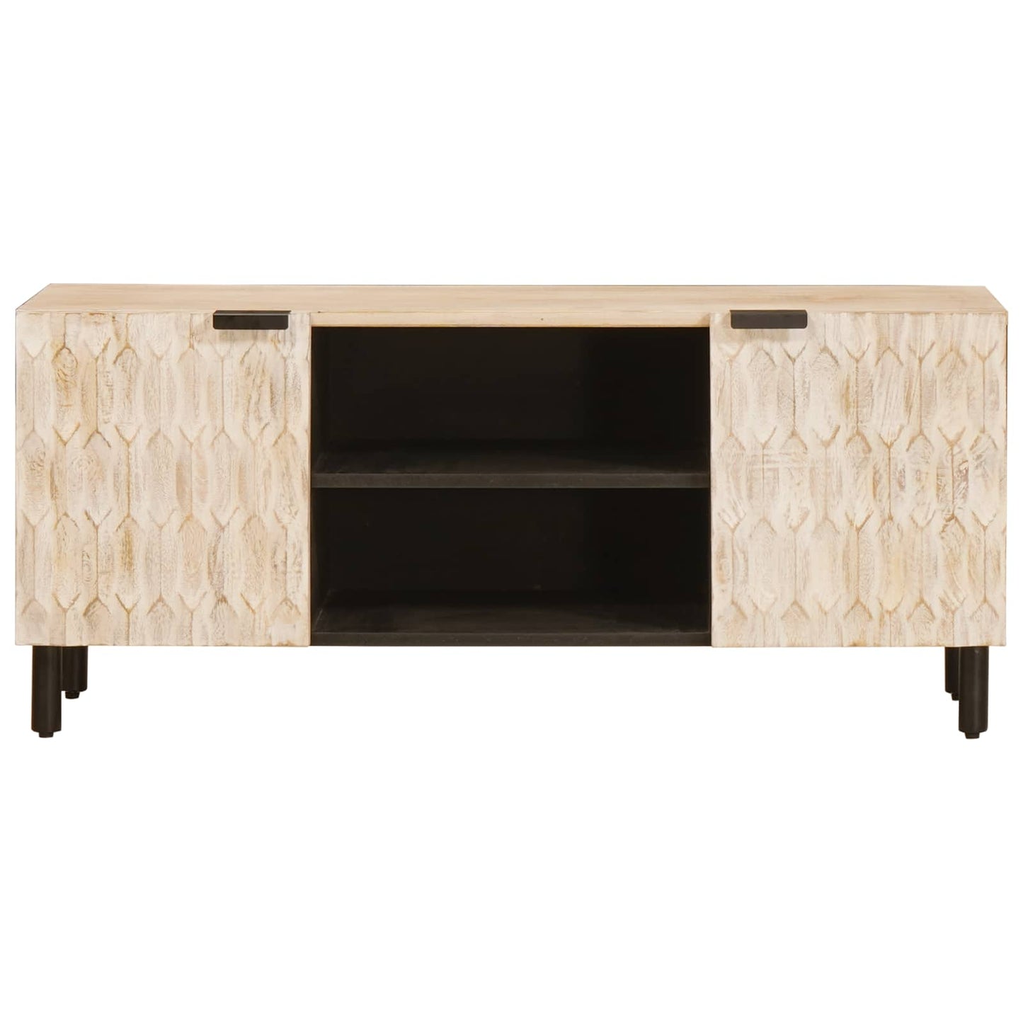 TV szekrény polcokkal Fehér mosott felület 105 x 33 x 46 cm