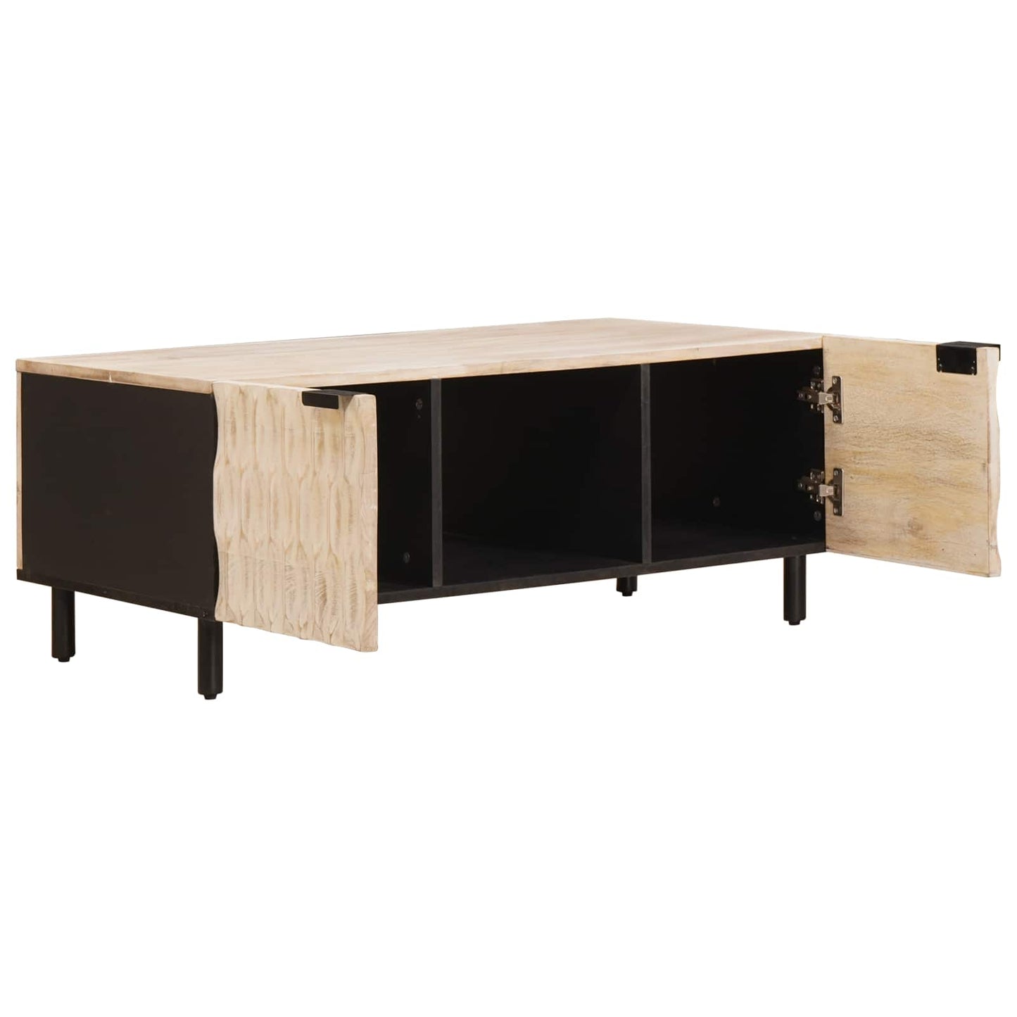 Dohányzóasztal Fehér 100 x 54 x 40 cm Tömör Mangófát