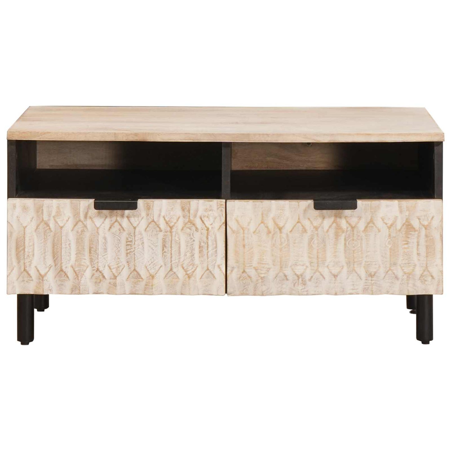Dohányzóasztal fiókkal Fehér 80 x 54 x 40 cm Tömör Mangófát
