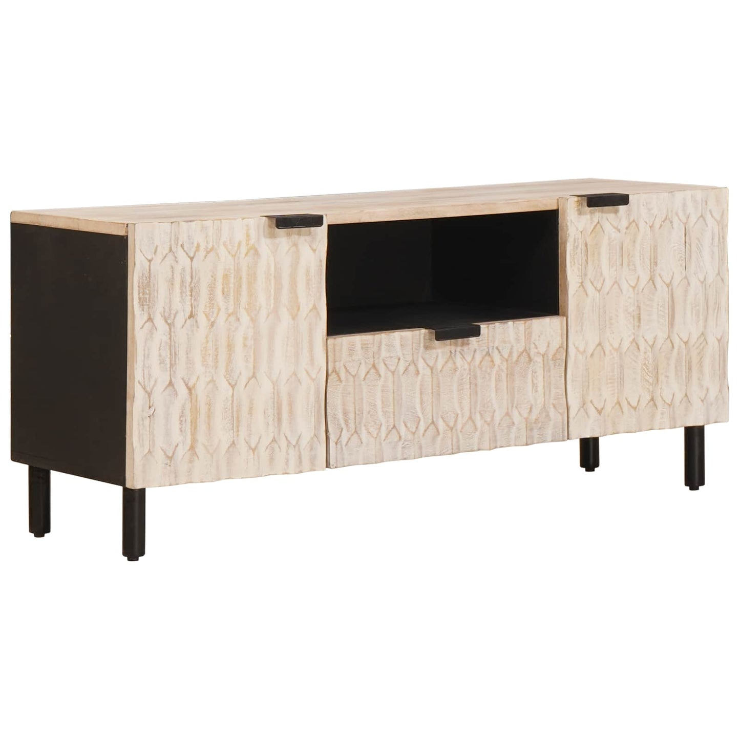 TV szekrény fiókkal Fehér mosott felület 105 x 33 x 46 cm