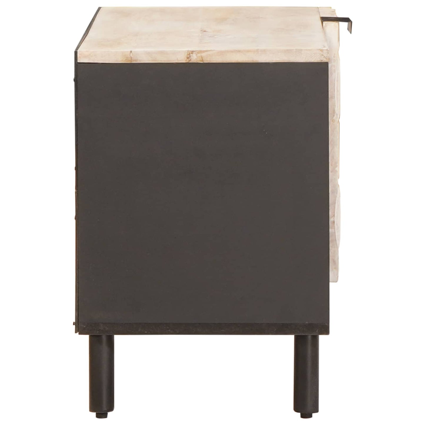 TV szekrény Fehér mosott felület 80 x 33 x 46 cm Tömör Mangófát