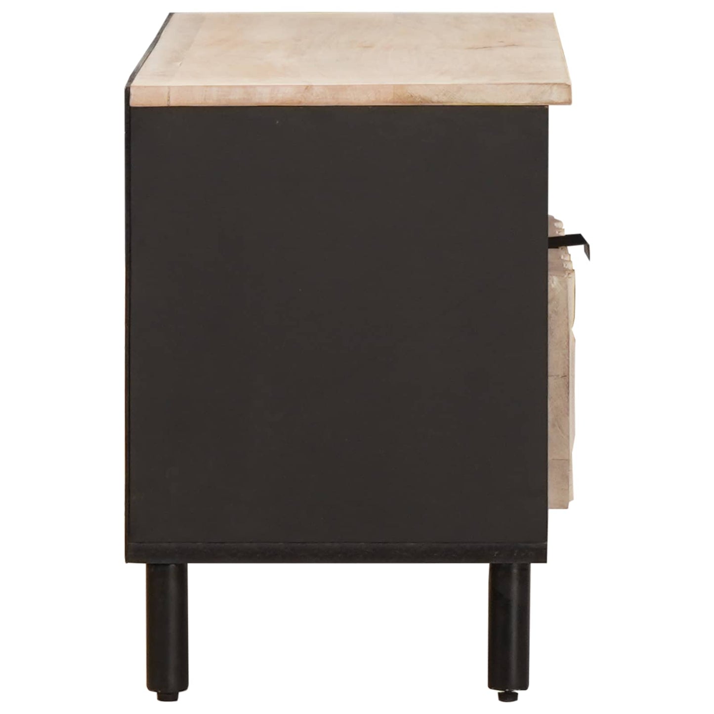 TV szekrény Fehér mosott felület 80 x 33 x 46 cm Tömör Mangófát