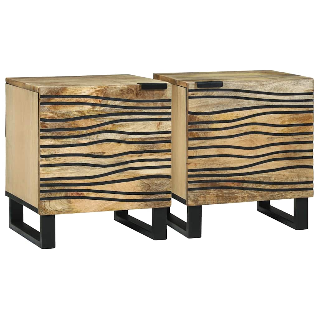 Éjjeliszekrény 2 pcs Természetes 40 x 33 x 46 cm Szerelt Fa
