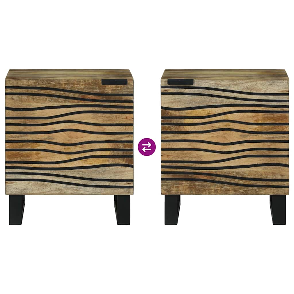 Éjjeliszekrény 2 pcs Természetes 40 x 33 x 46 cm Szerelt Fa