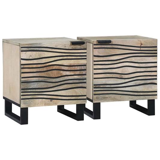 Éjjeliszekrény 2 pcs Fehér 40 x 33 x 46 cm Szerelt Fa