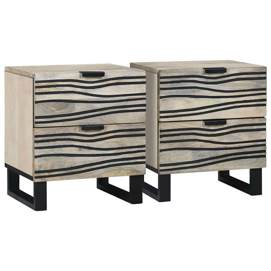 Éjjeliszekrény 2 pcs Fehér 40 x 33 x 46 cm Szerelt Fa