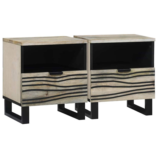 Éjjeliszekrény 2 pcs Fehér 40 x 33 x 46 cm Szerelt Fa