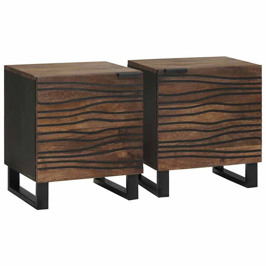 Éjjeliszekrény 2 pcs Dió 40 x 33 x 46 cm Szerelt Fa