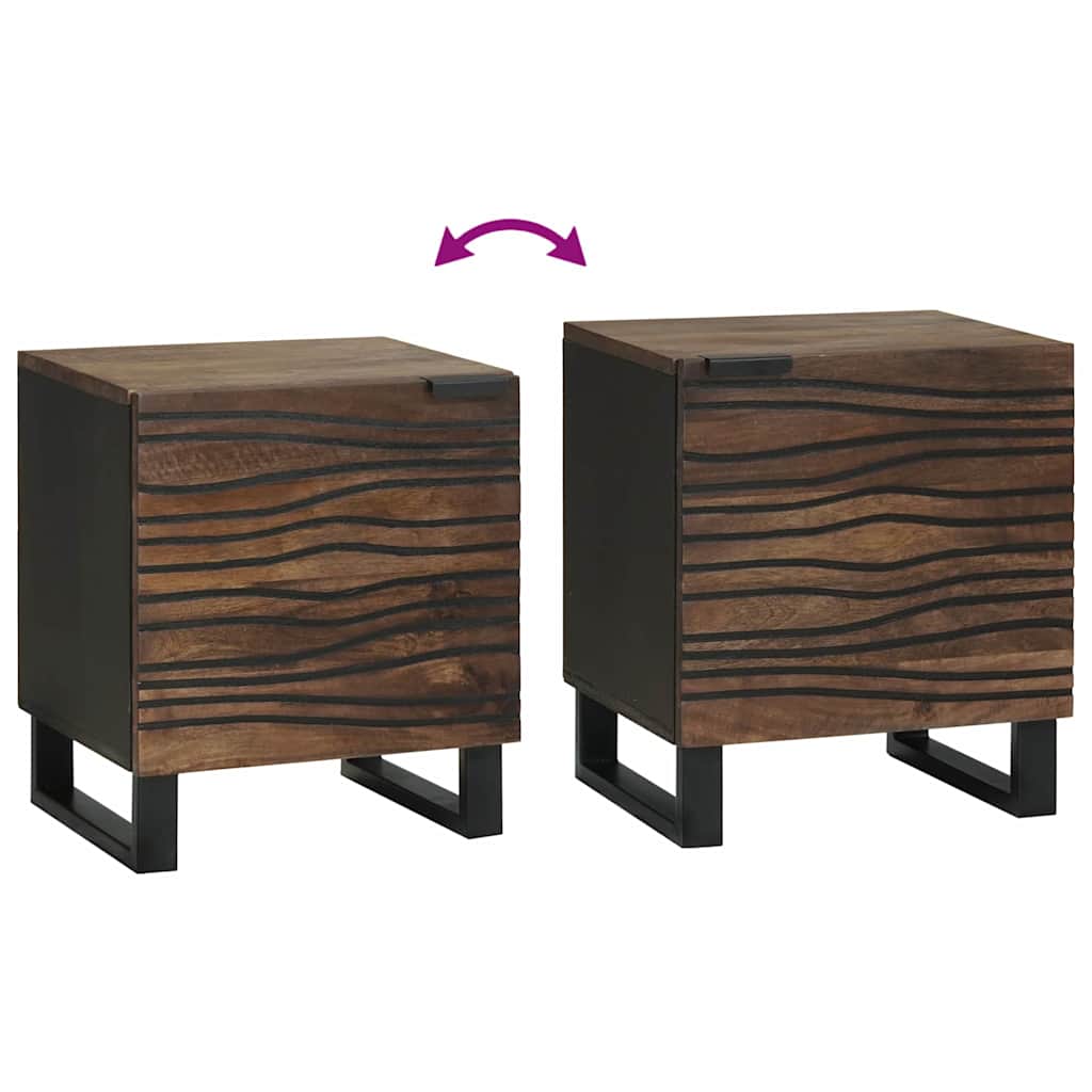Éjjeliszekrény 2 pcs Dió 40 x 33 x 46 cm Szerelt Fa