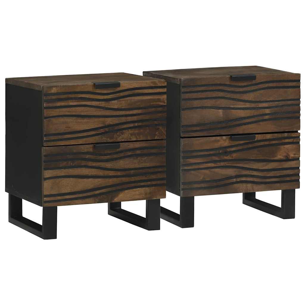 Éjjeliszekrény 2 pcs Dió 40 x 33 x 46 cm Szerelt Fa