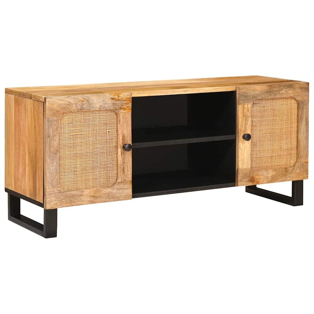 TV szekrény polcokkal Barna 105 x 33 x 46 cm Tömör Mangófát