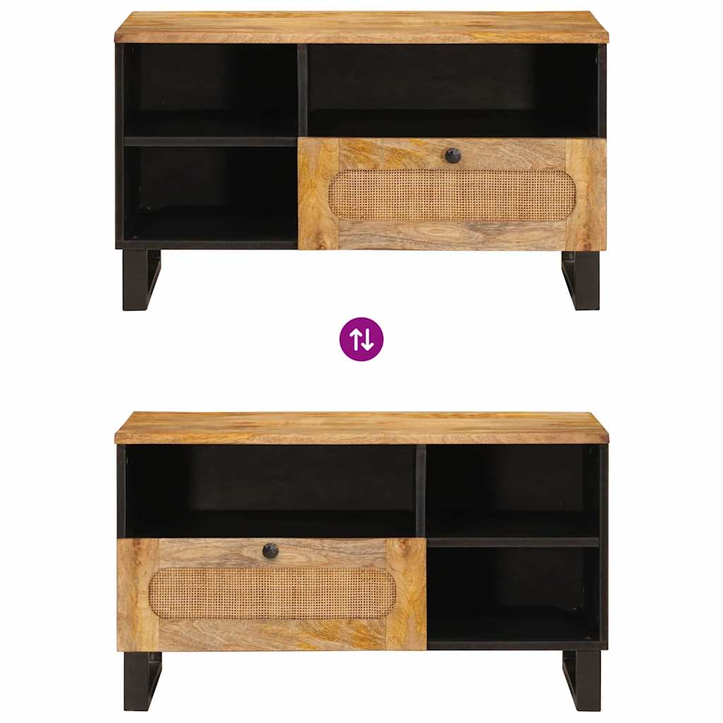TV szekrény fiókkal Barna 80 x 33 x 46 cm Tömör Mangófát